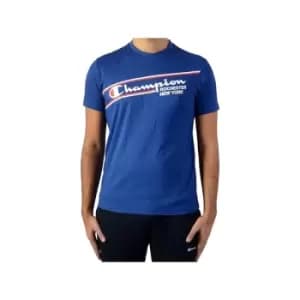 M Champion Logo T Shirt Rochester New York Royal Blue