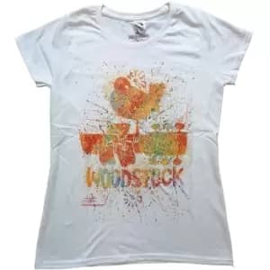 Woodstock - Splatter Ladies XX-Large T-Shirt - White