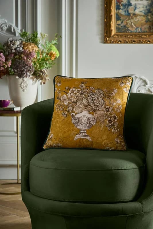 Laurence Llewelyn-Bowen Tuscan Holiday Touch 43cm x 43cm Filled Cushion Ochre