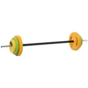 HOMCOM 20kg Barbell Weights Set, Adjustable Body Pump Weights with Non-slip Handle, For Her and Men Home Gym Strength Training