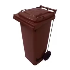 Slingsby Pedal Operated Wheelie Bins, 120L Brown