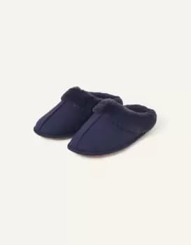 Accessorize Womens Faux Fur Mule Slippers Blue, Size: L