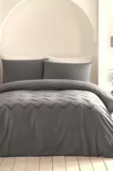 'Geo Tuft' 100% Cotton Embellished Duvet Cover Set