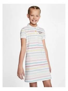 Nike Girls Polo Dress - White Coral