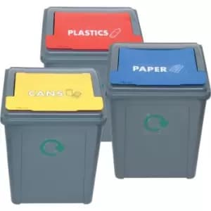 Pack of 3 Recycling Bins - 54L