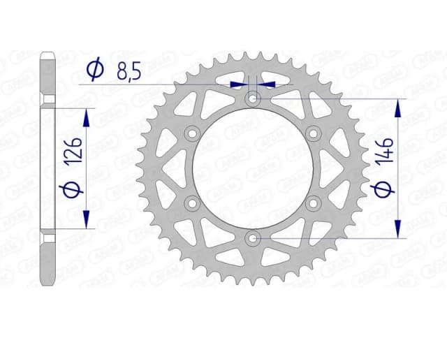 AFAM 15203N-49 Chain Sprocket Aluminium Chain Sprocket (5479)