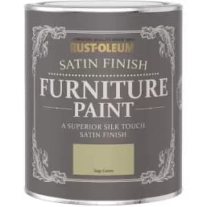 Satin Furniture Paint - Sage Green - 125ml - Sage Green - Rust-oleum