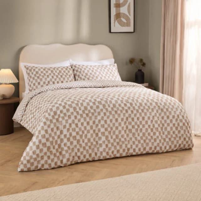 HOEM Hoem Nyhavn Checkerboard Reversible Duvet Cover, King