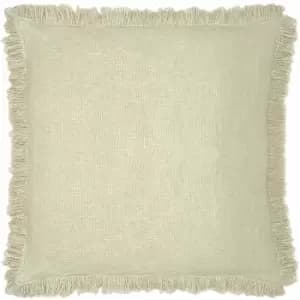 Korin Woven 100% Cotton Fringed Cushion Cover, Ecru, 50 x 50 Cm - Furn