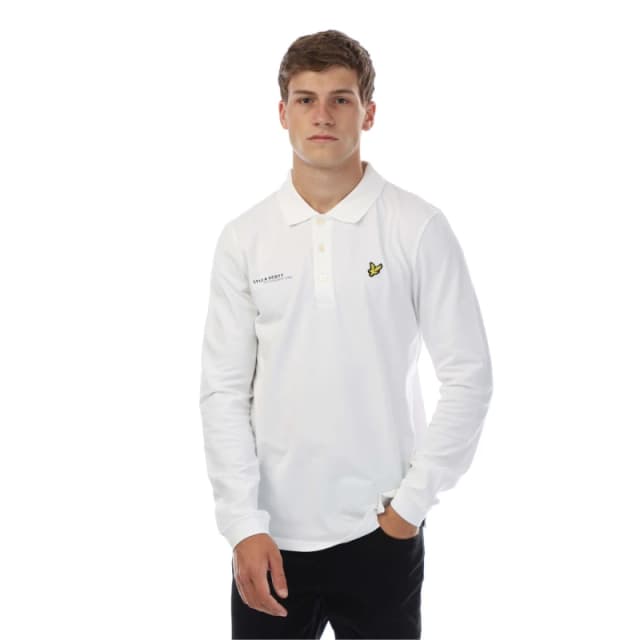 Lyle and Scott Co-Ordinate Print Long Sleeve Polo Shirt White male S