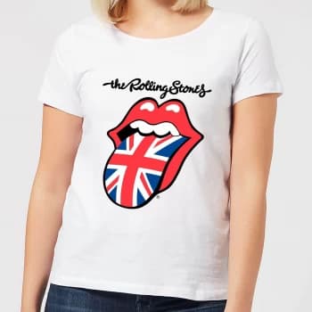 Rolling Stones UK Tongue Womens T-Shirt - White - M