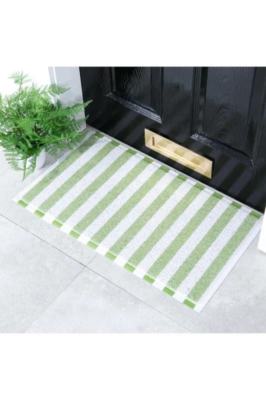 Native Natural Green Striped Doormat (70 X 40Cm)