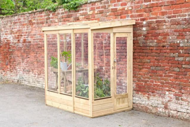 4' x 6' Forest Wallscape Lean To Greenhouse with Open Back (1.28m x 1.93m)