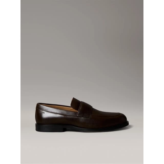 Calvin Klein Mens Leather Slip-On Cushioned Loafers Cocoa Brown male 7 (41)