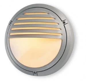 1 Light Outdoor Wall Light - 100W Silver IP54, E27