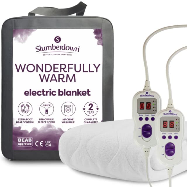 Slumberdown Slumberdown Wonderfully Warm Electric Blanket in White Size: King White King Unisex 5012924063264