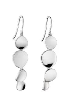 Sterling Silver Organic Shape Discs Dangle Earrings