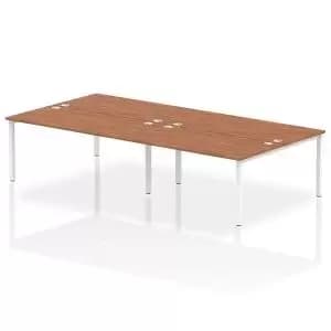 Impulse Bench B2B 4 Person 1600 White Frame Office Bench Desk Walnut