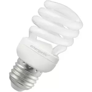 Energetic CFL T2 Mini Helix Spiral 15W E27 Warm White Frosted