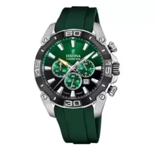 Festina F20544/3 Mens Chrono Bike Green Rubber Strap Wristwatch