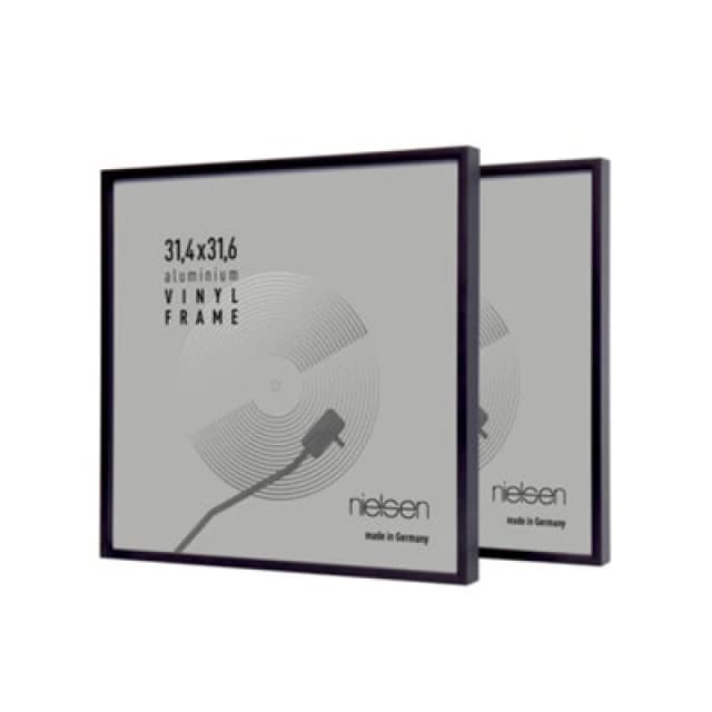Nielsen Set of 2 Vinyl 12" LP Record Display Frames, Aluminium, 32x33cm Jet Black