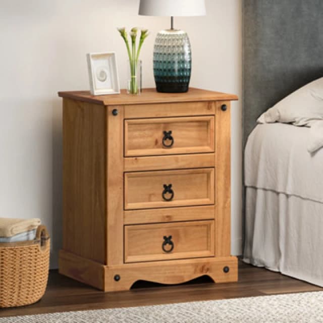 MERCERS FURNITURE Corona 3 Drawer Bedside 5060335861535