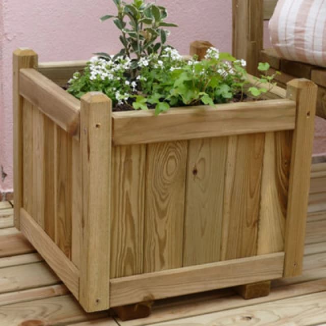 Cerland Vendome Outdoor Square Wooden Planter 46Cm