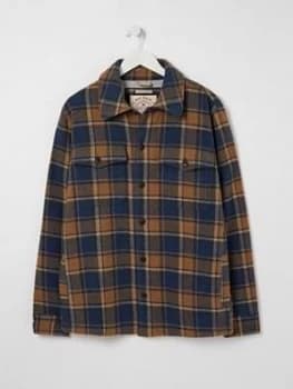 FatFace Milton Check Overshirt - Tan , Tan, Size 3XL, Men