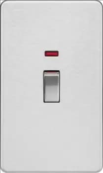 KnightsBridge 45A 2G DP switch with neon - brushed chrome