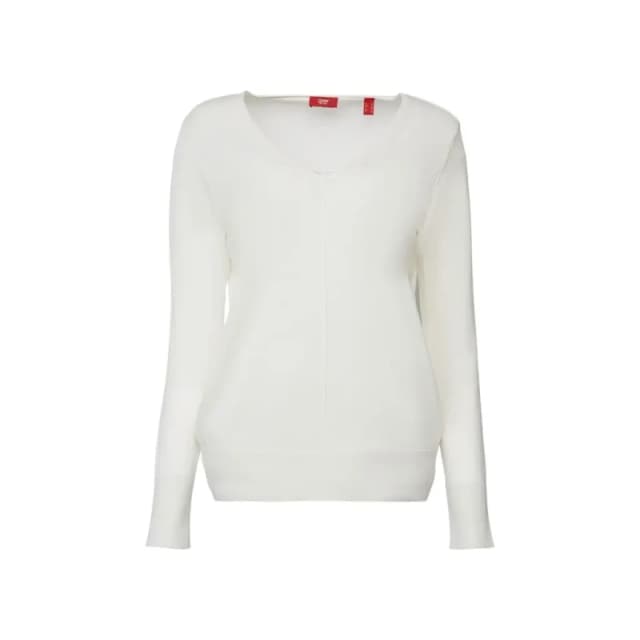 Esprit Womens v-neck sweater Esprit Blanc Female 2XS
