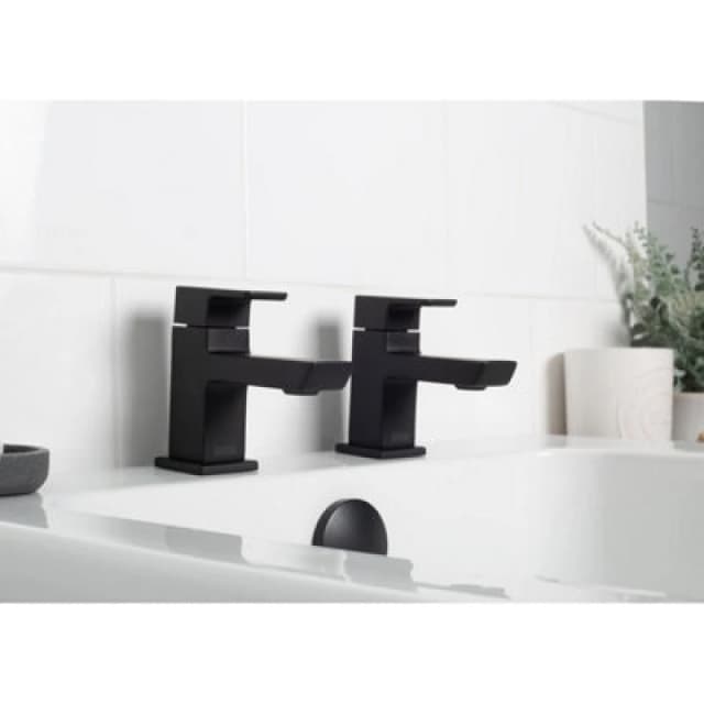 Bristan Cobalt Bath Pillar Taps - Black