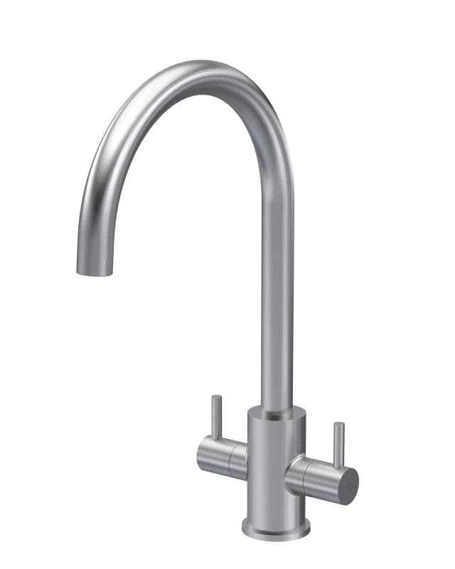 Balterley Kitchen Mono Mixer Tap with 2 Lever Handles Brushed Nickel 436mm Metallics