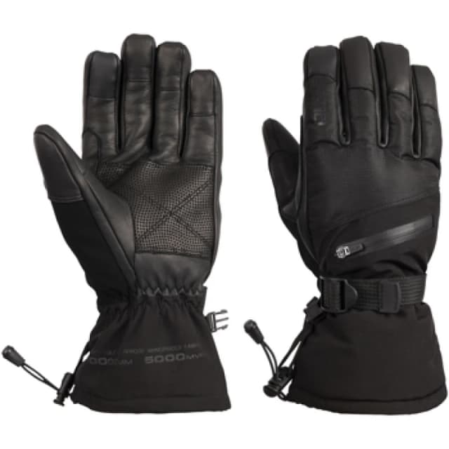 Trespass Trespass Men Edonia DLX Leather Ski Gloves in Black Size: Small Black S Male 5063693937089