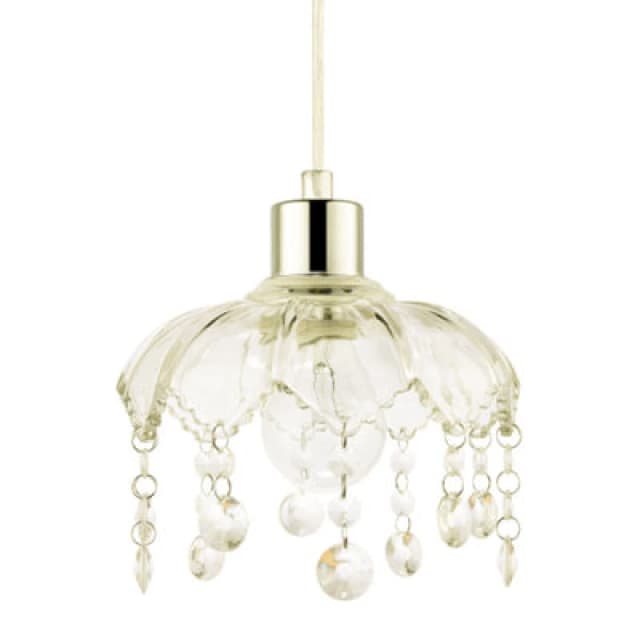 Happy Homewares Traditional And Shabby Chic Clear Glass Easy Fit Pendant Lamp Shade