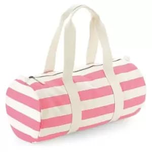 Westford Mill Unisex Nautical Barrel Bag (One Size) (Natural/Pink)