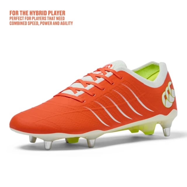 Canterbury Phoenix 2 Elite Mens Soft Ground Rugby Boots Tangerine male 7 (41.5)