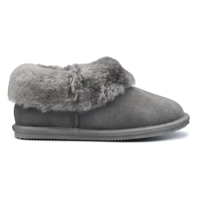 Hotter Womens 'Hug' Sheepskin Slippers in Dark Grey Size: 3 Dark Grey Female 3