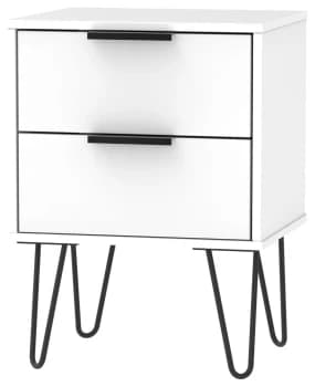 Verona 2 Drawer Bedside Table - White
