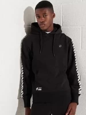 Superdry Code Logo Hoodie, Black, Size L, Men