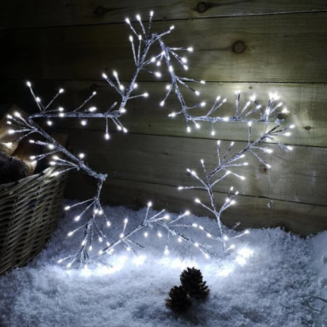 Samuel Alexander 60cm Silver Christmas Star 150 Ice White LED Indoor/Outdoor Christmas Decorations Silver