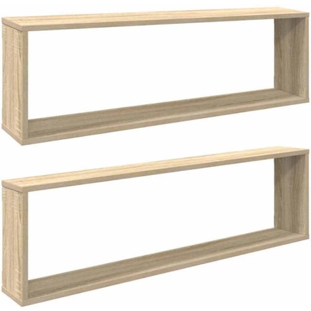 VIDAXL Vidaxl - Wall Cube Shelf 2 pcs Sonoma Oak 100x15x30cm Engineered Wood 8720286595060