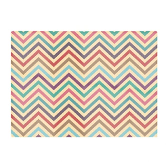 Warren Reed Designer Geometric Vintage Colored Chevron Pattern Glass Chopping Board