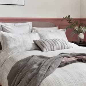 Bedeck of Belfast Nami Textured Stripe Kingsize Duvet Cover, White/Silver