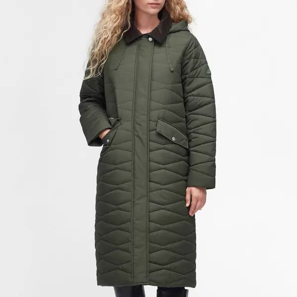 Barbour Oakfield Quilted Recycled Shell Coat - UK 8 Green Coats and Jackets female LQU1698OL51 UK 8