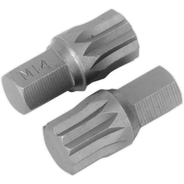Loops 2 PK M14 x 30mm Spline Bit Set - 10mm Hex Spanner Drive - For FORD Bell Housing Multi