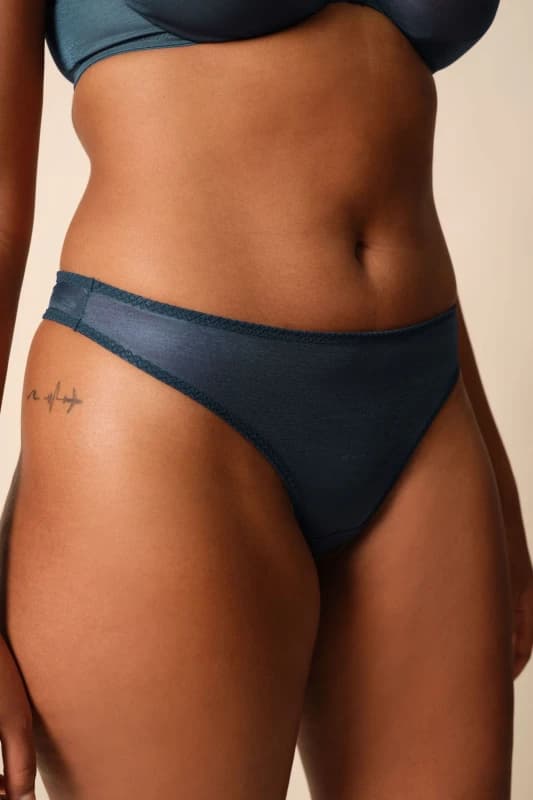 Gossard Womens Glossies Thong - Blue Size: XS Blue Female XS