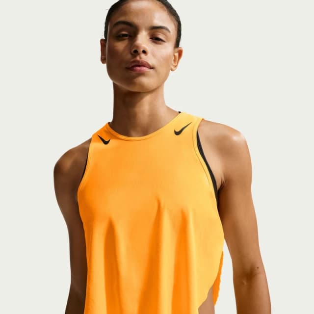 Nike Womens Nike AS Crop Tank Top Citron Pulse female 8 (XS)
