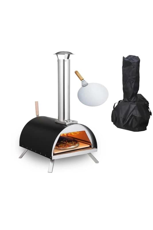 Haven Wood 'Pizza Oven with Raincover and Pizza Paddle' Black/Silver Multi