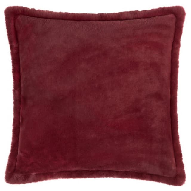 Furn Furn Kallu Plush Faux Fur Cushion in Red Size: 55cm x 55cm Red 55cm x 55cm Unisex 5025532831835