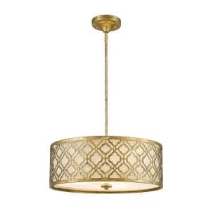 3 Light Large Round Ceiling Duo-Mount Pendant Gold, E27